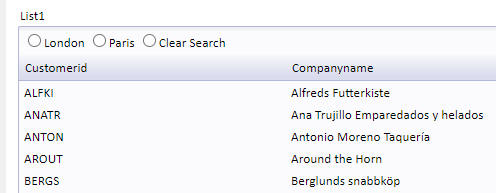 Selector embedded in the List’s Fixed Header